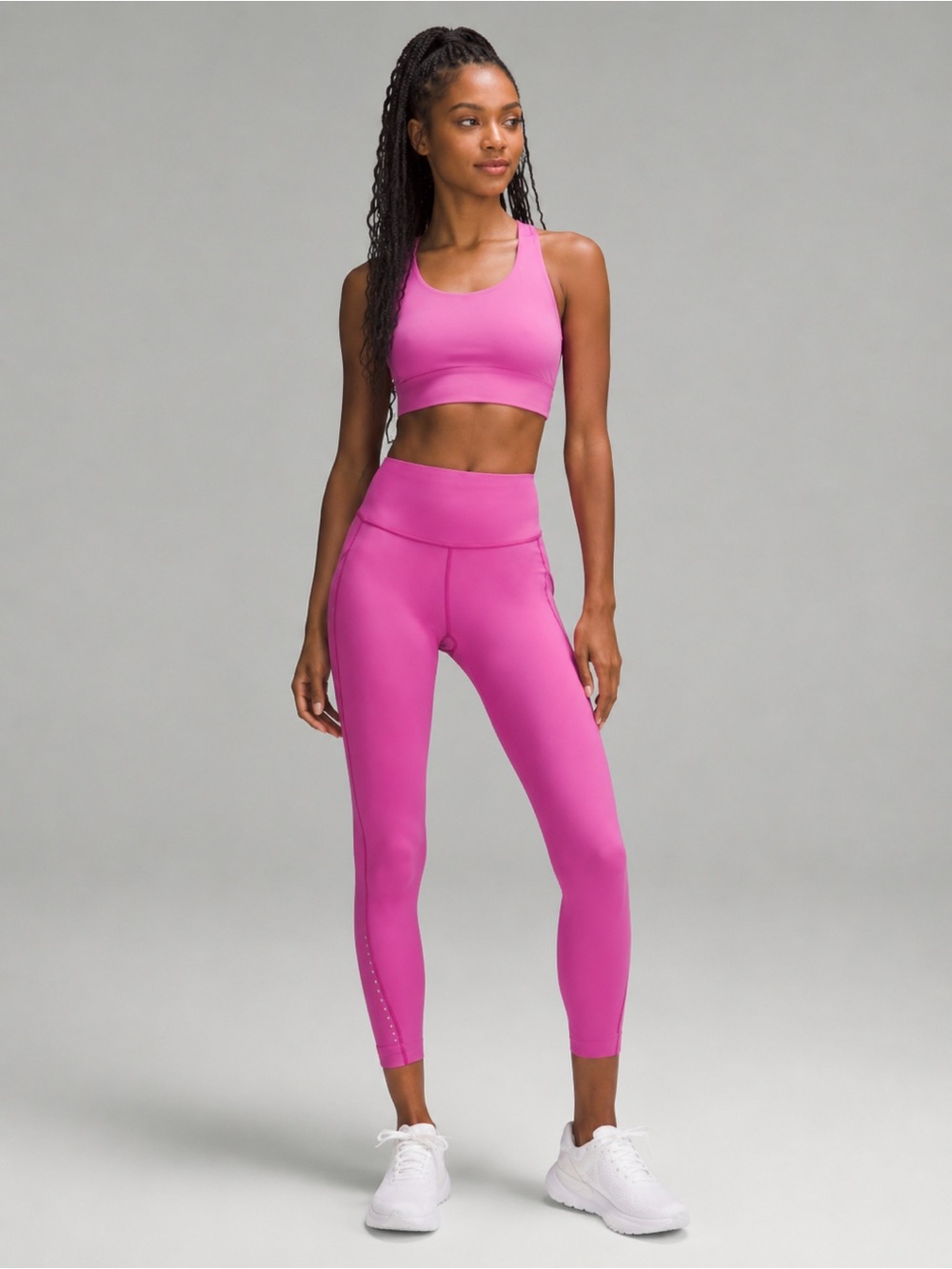 Lululemon Fast and Free High-Rise Tight 25” 3 Pocket Glow Pow Pink Tone Size 4